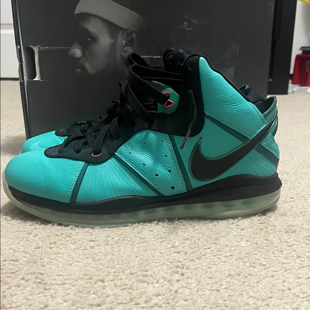 LeBron south beach 8 Nike Turquoise and Black High-Top Sneakers